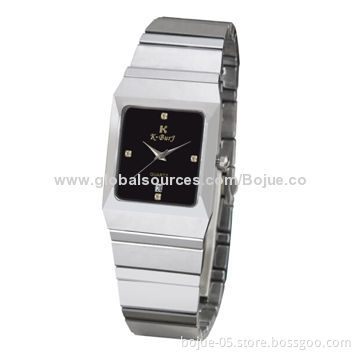 K-BURJ Japan Movement Branded/Lover Tungsten Steel Watches, 3ATM Waterproof, Sized 240*38mm